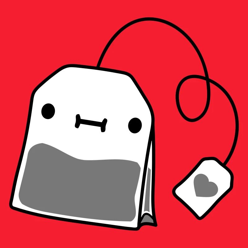 small teabag with face