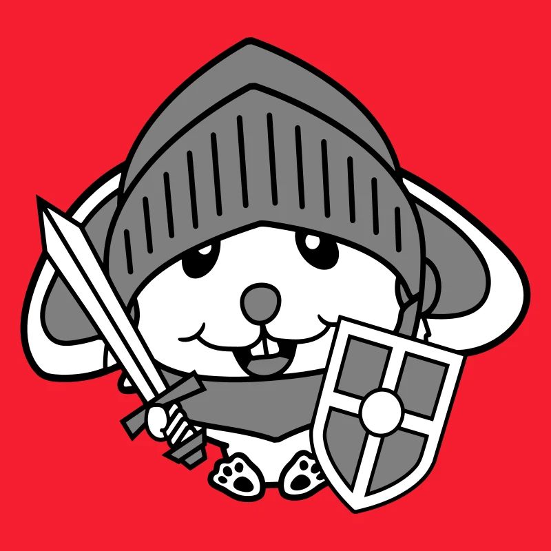 Lapin Chevalier Épée Bouclier Armure Casque Château Héros
