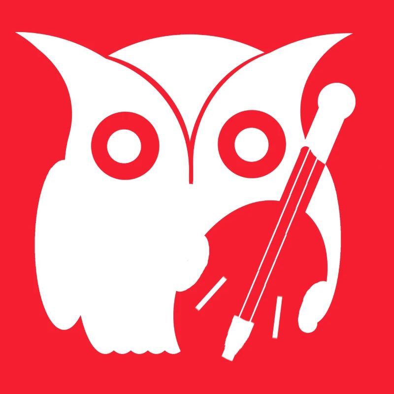 Eule mit Instrument