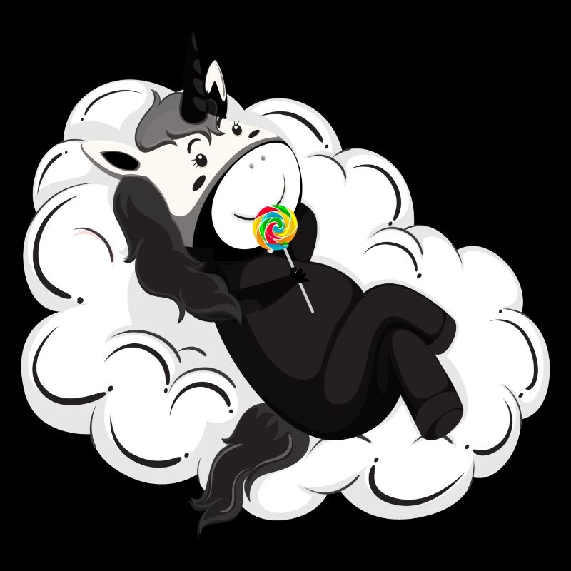 Unicorn on a cloud with lolly