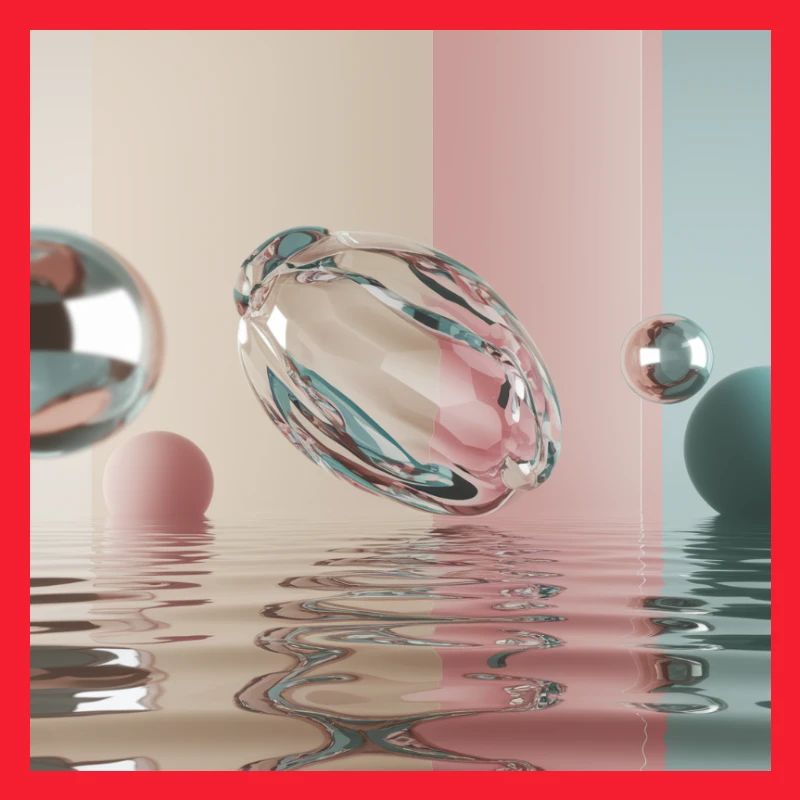 Reflets pastel dans sphère abstraite