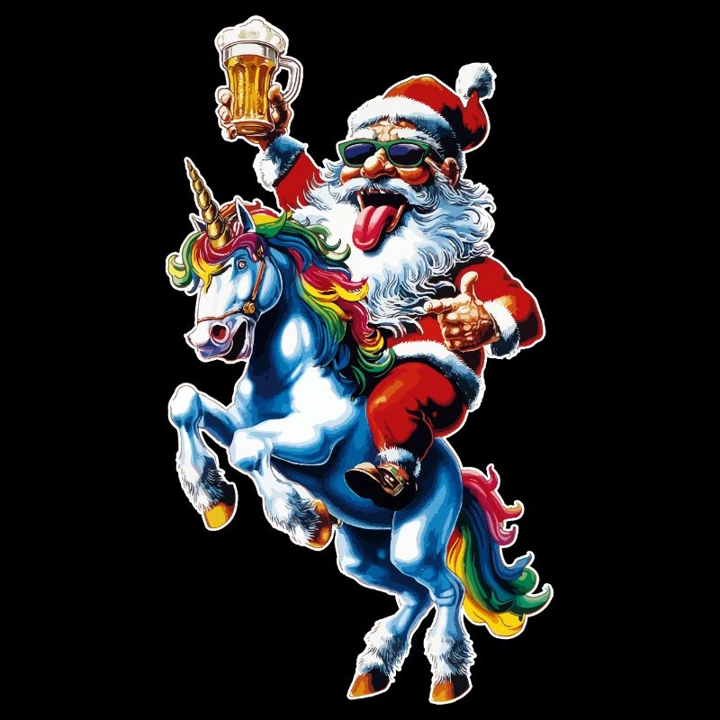 Weihnachtsmann Bier Einhorn Weihnachten