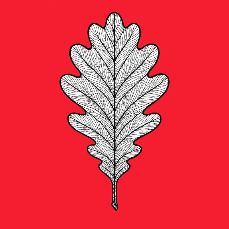 Monochromes Eichenblatt-Design