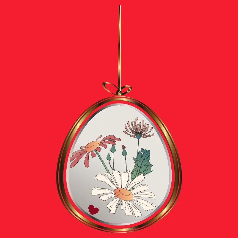 Pendentif fleur dans un cadre doré