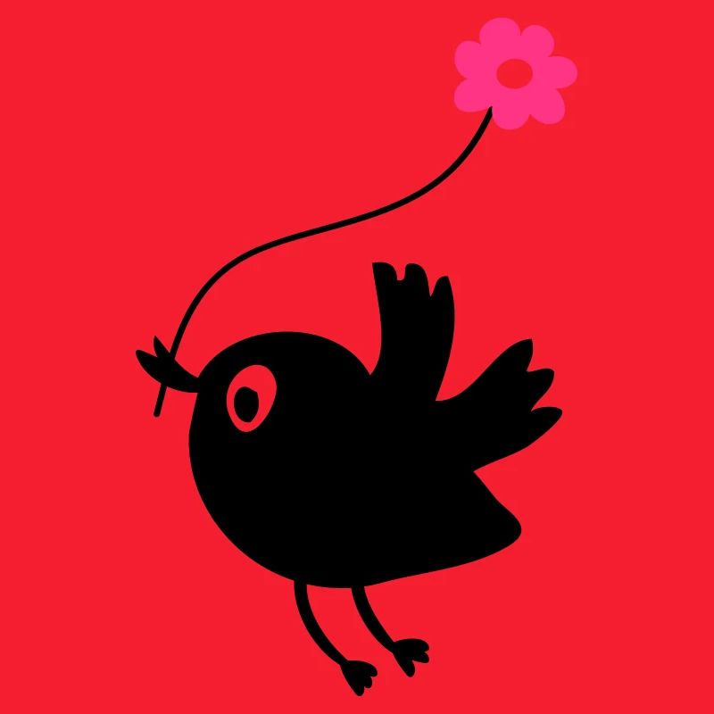 Oiseau de vol cale fleur