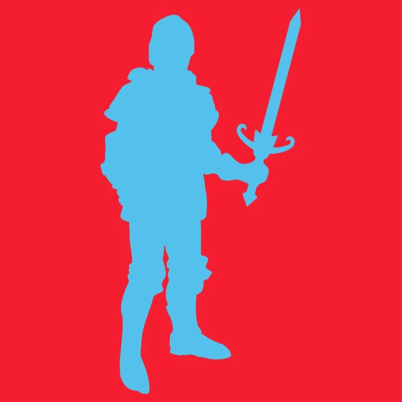 Silhouette de chevalier bleu