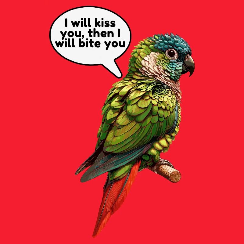 Drôle de conception de conure à joues vertes