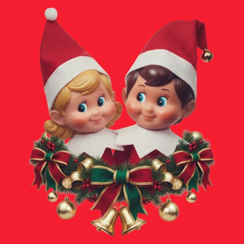 Pull de Noël mignon et festif Elf Duo