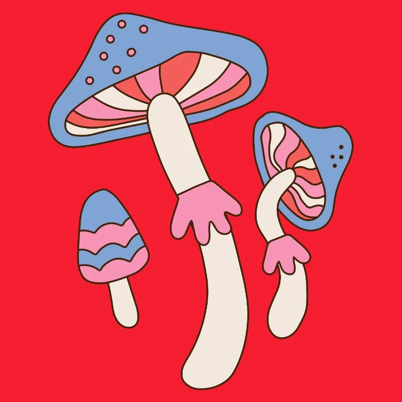 Design vintage de champignons psychédéliques rétro