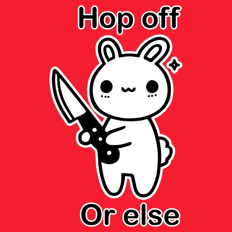 Süßer Hase mit Messer - Hop Off, oder sonst Design
