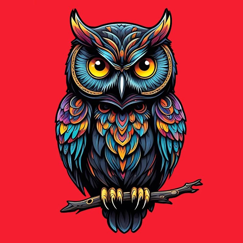 Hibou décoratif assis sur une branche