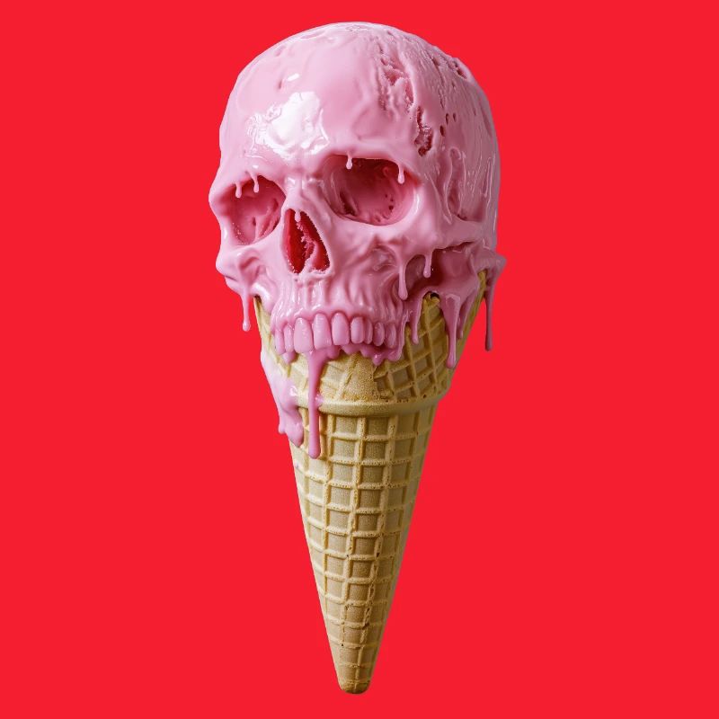 Pink Skull Eiscreme Kunst