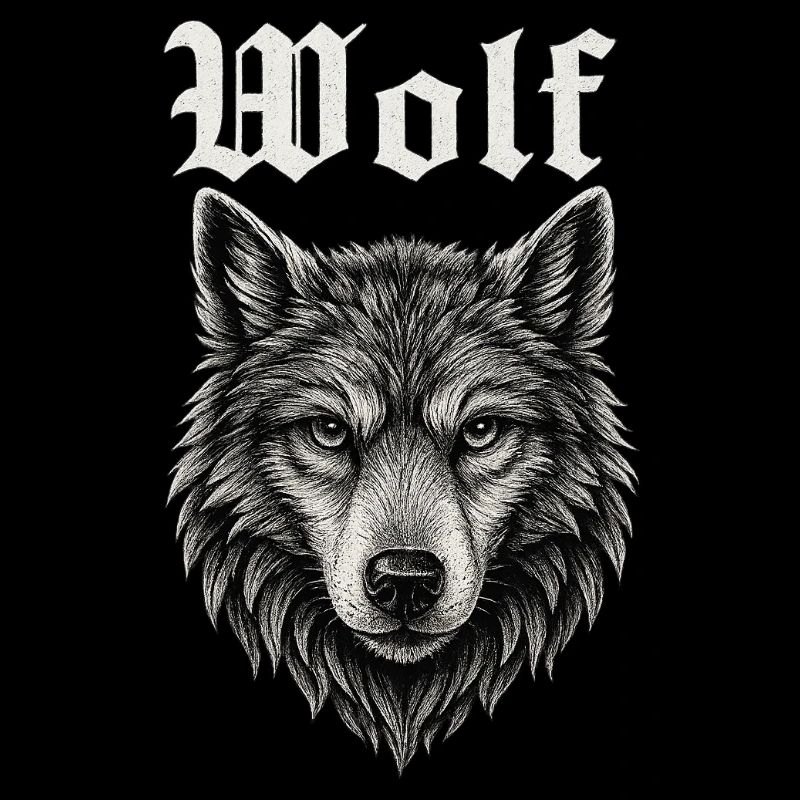 Gothic Wolf Head Illustration Gift Idea