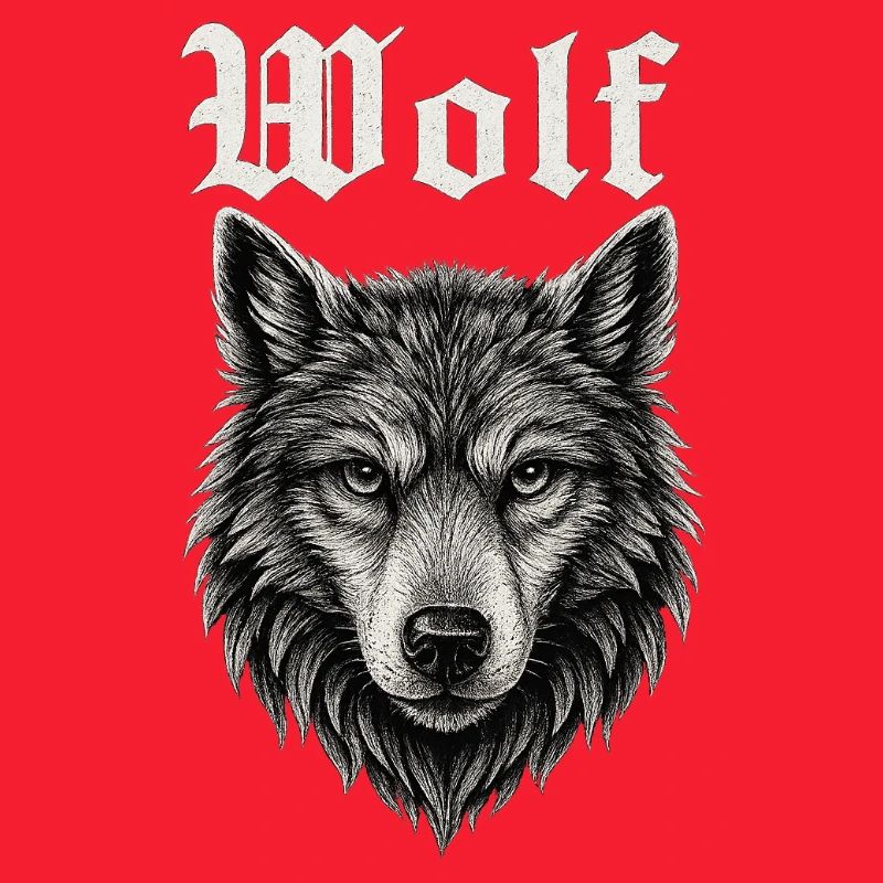 Gothic Wolf Kopf Illustration Geschenkidee