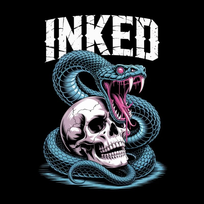 Inked Schädel und Schlange