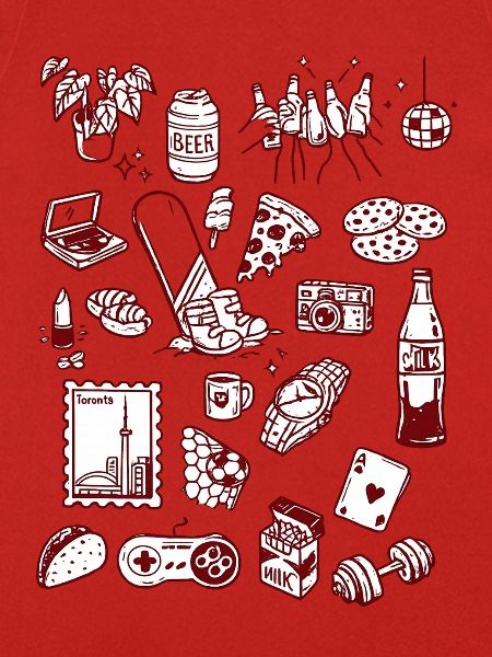 Nachtleben Snack-Doodle-Mashup