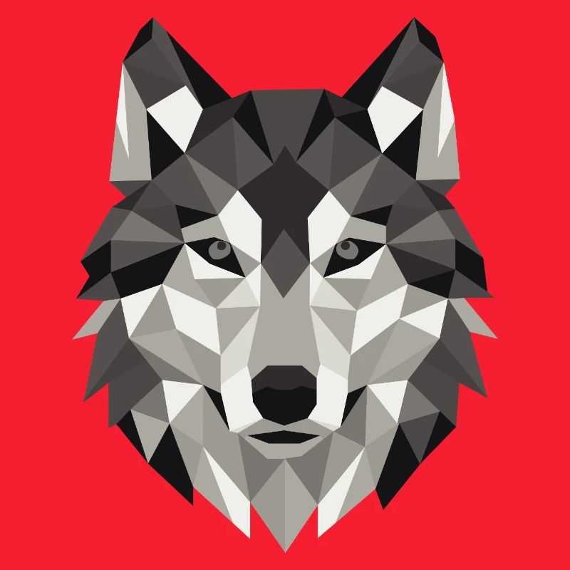 Géométrie Lowpoly de Wolf Head