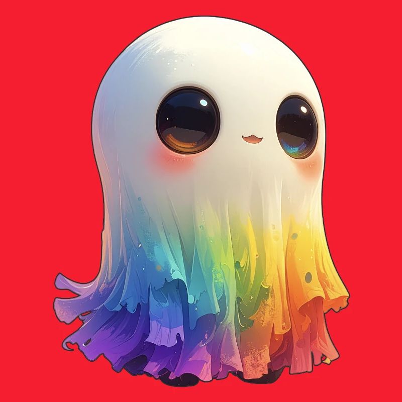 Fantôme arc-en-ciel flippant et mignon