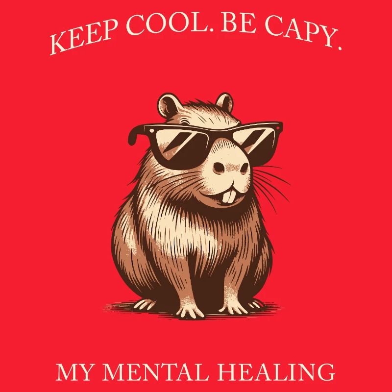 Capybara Keep Cool Be Capy – Art minimaliste