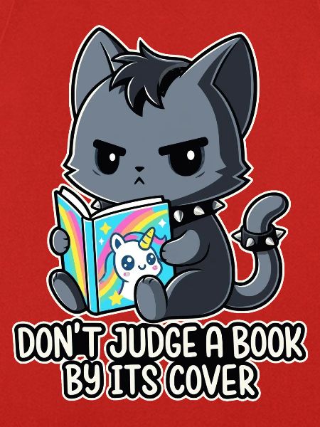 Goth-Katze liest