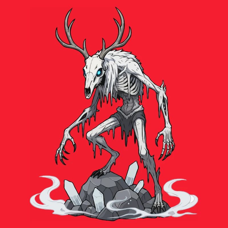 Wendigo Eisgeist Hirsch Skelett