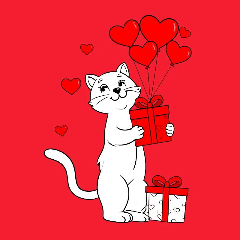 Chat à la Saint-Valentin