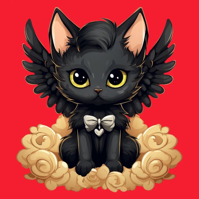 Dunkle Emo Gothic Engel Katze – Unverwechselbares