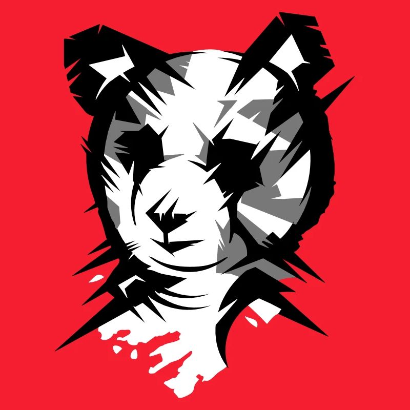 Panda bear head in cubist style