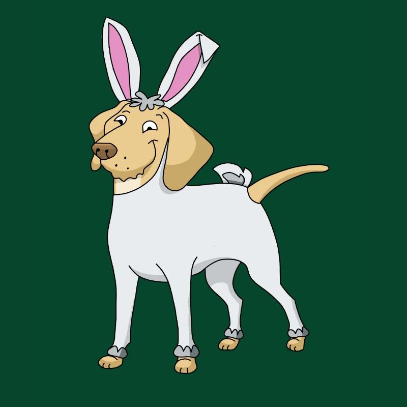 Labrador Golden Retriever as easter bunny easter