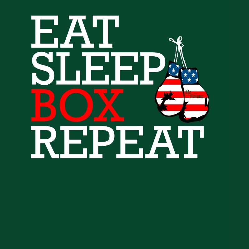 Eat Sleep Box Repeat mit Boxhandschuhen