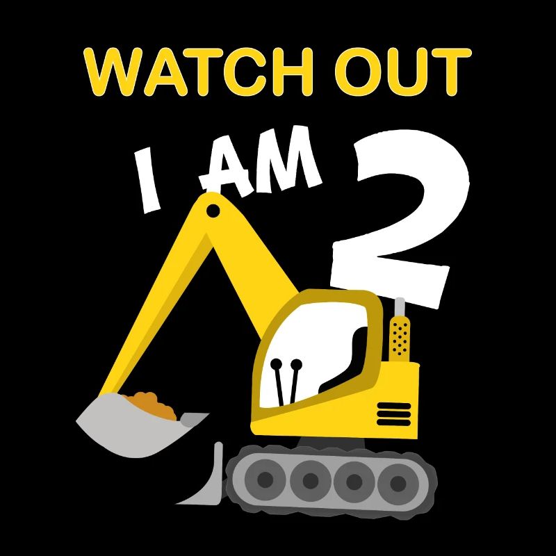 Junge 2. Geburtstag Digger Baustelle