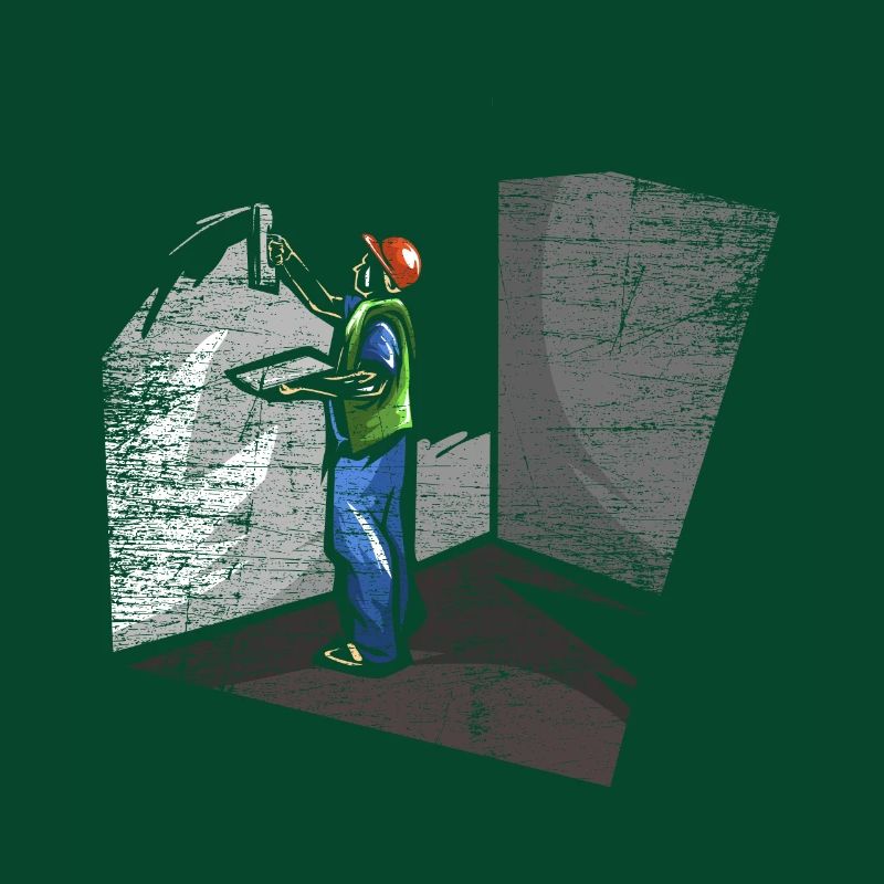 Plasterer cleaning work