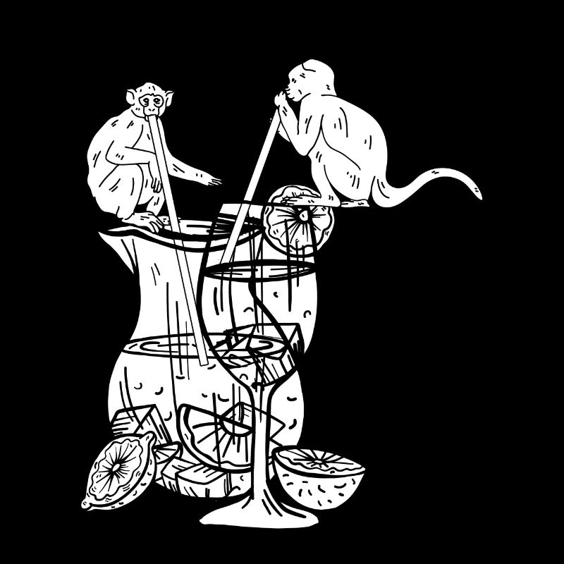 Singes orangs-outans avec sangria - Funny Monkey