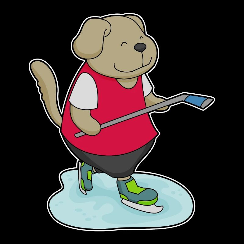 Hund Eishockey Eishockeyschläger