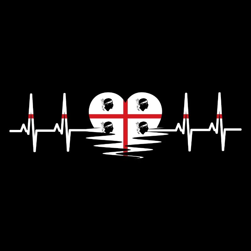 Sardaigne Drapeau Heartbeat Pulse Drapeau sarde