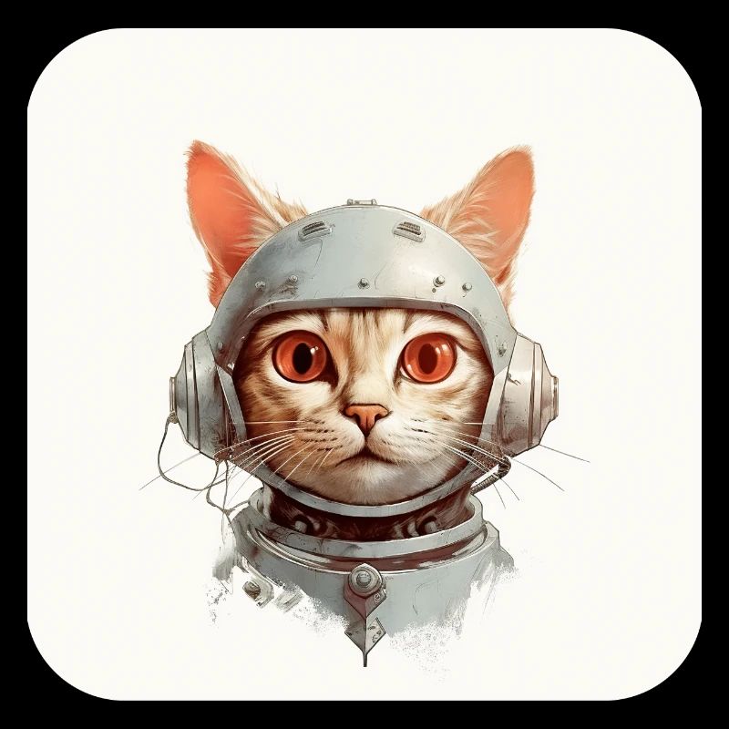 Retro Cyborg Robot Space Cat V