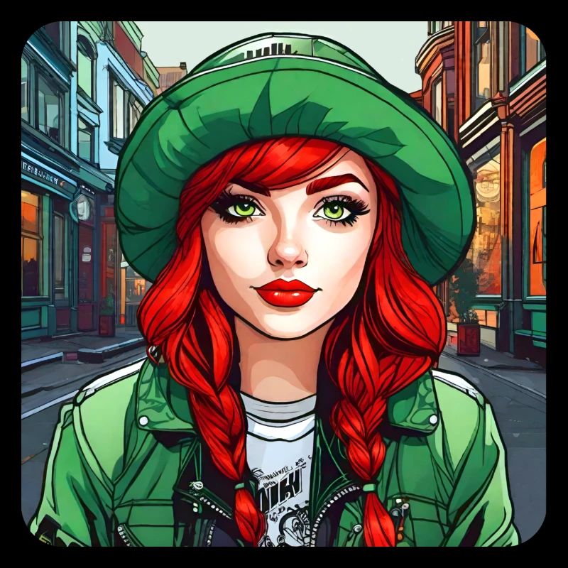 Cooles irisches rothaariges Mädchen