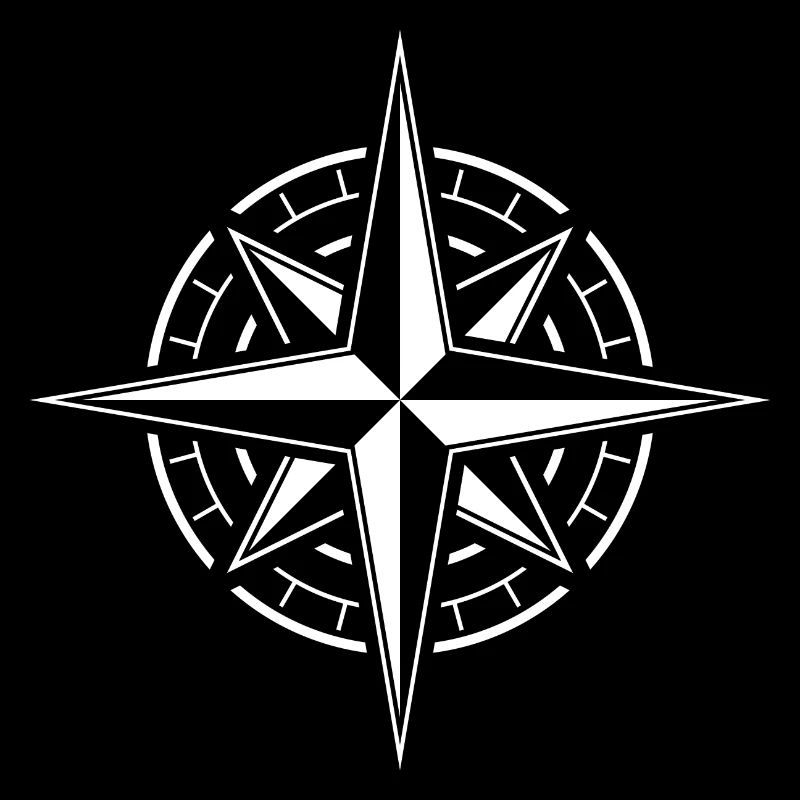 Wind rose compass seafaring star