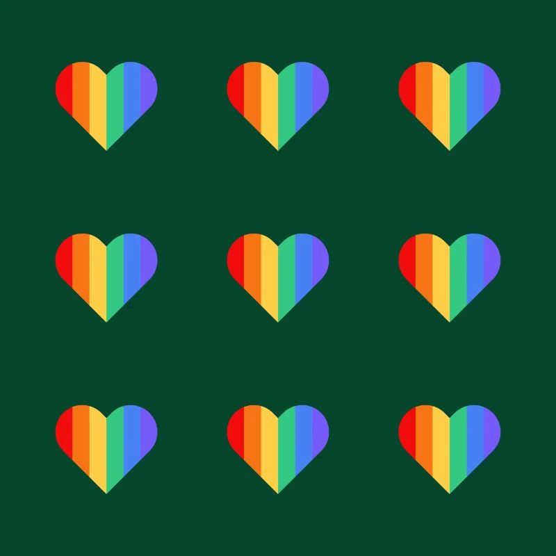 Rainbow heart pattern