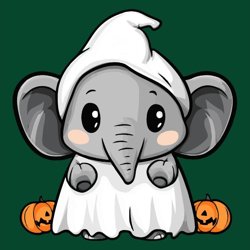 Elefant Halloween Comic Geist
