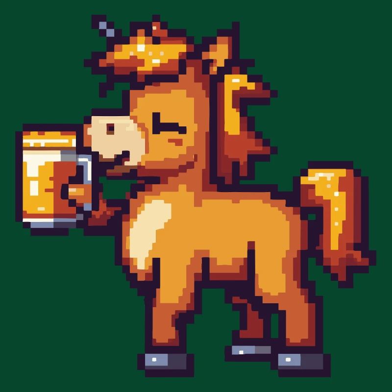 Pferd Pixel Bier