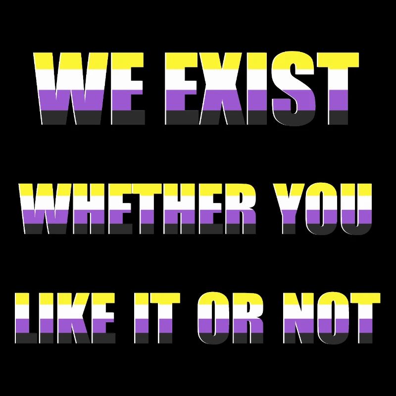 We Exist - Drapeau non-binaire