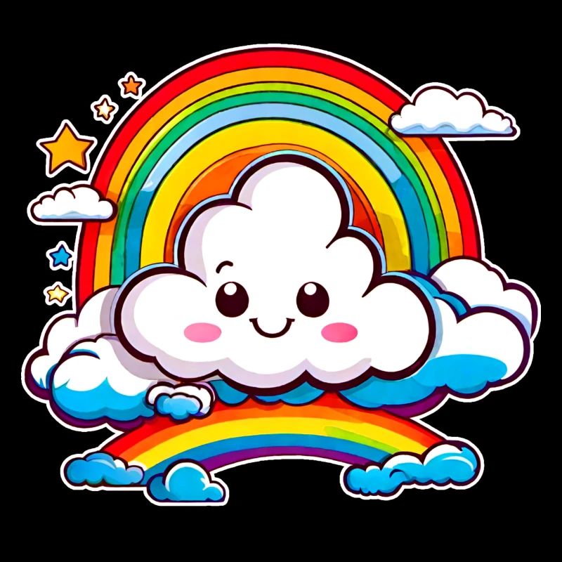 Cute cloud with rainbow