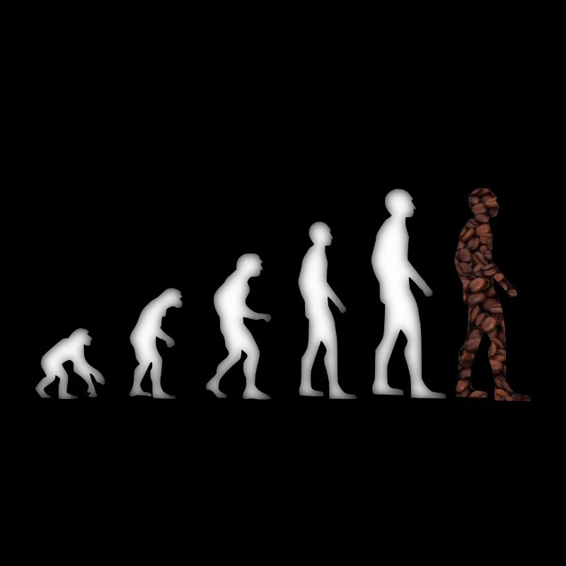 Evolution Mensch Affe Aufrichten Kaffee