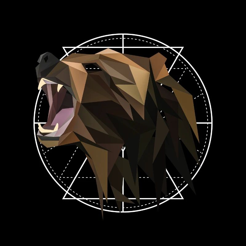 Bear brown bear Abstract polygon geometric gift