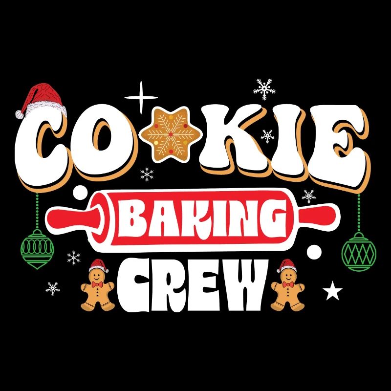 Équipe de cuisson de biscuits de Noël