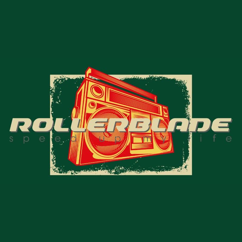 80s ghettoblaster rollerblader