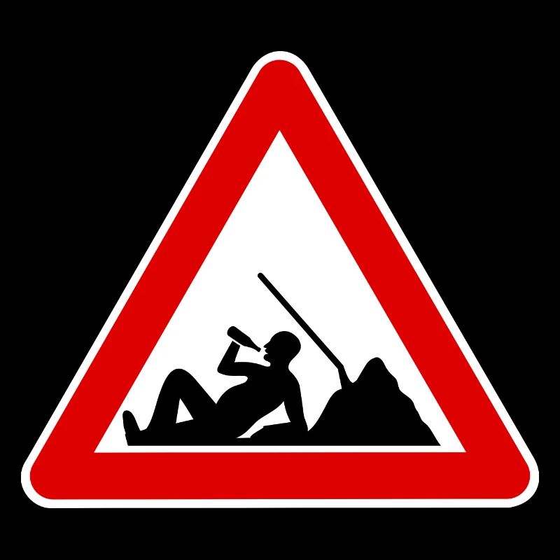 Construction site, lazy worker, sign construction site