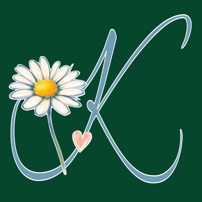 Buchstabe K Gänseblümchen Herz