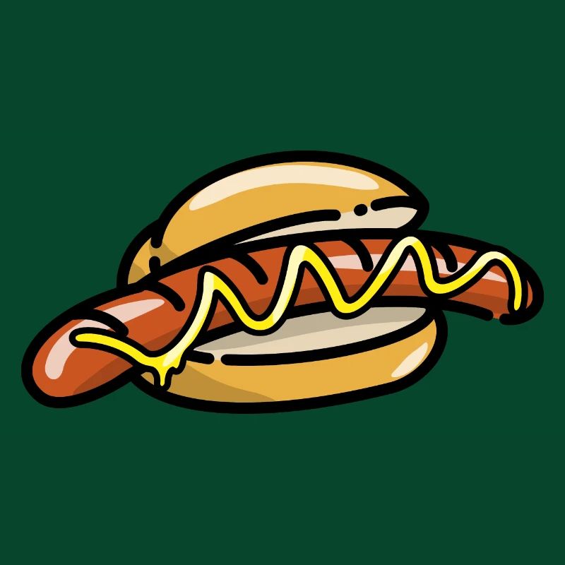 Comic Bratwurst Brötchen Bratwurstbrötchen Senf